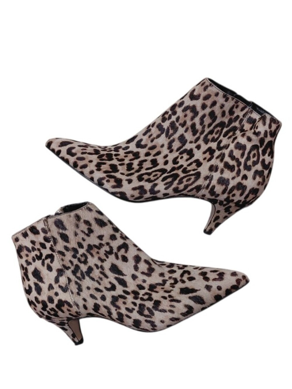 Sam Edelman Leopard Print Pointed Kitten Heel Ankle Boots Size 6